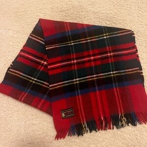 Red Plaid 100% Wool Scarf